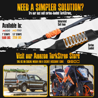 TorkStrap PRO | 25' x 2'' Self Tensioning Ratchet Straps (10,000LB Break Strength) - Adjusts to Load Shifts - Spring Loaded Heavy Duty Ratchet Straps w/ Soft Loops - UTV, Cargo, ATV, Truck TorkStrap