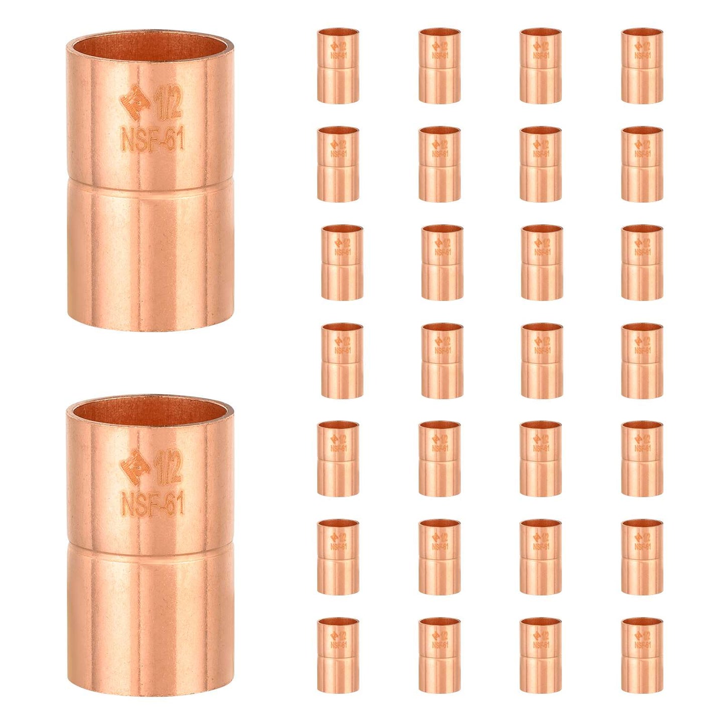 30 Pcs 3/4" Copper Coupling With Rolled Stop at Wholesale Price