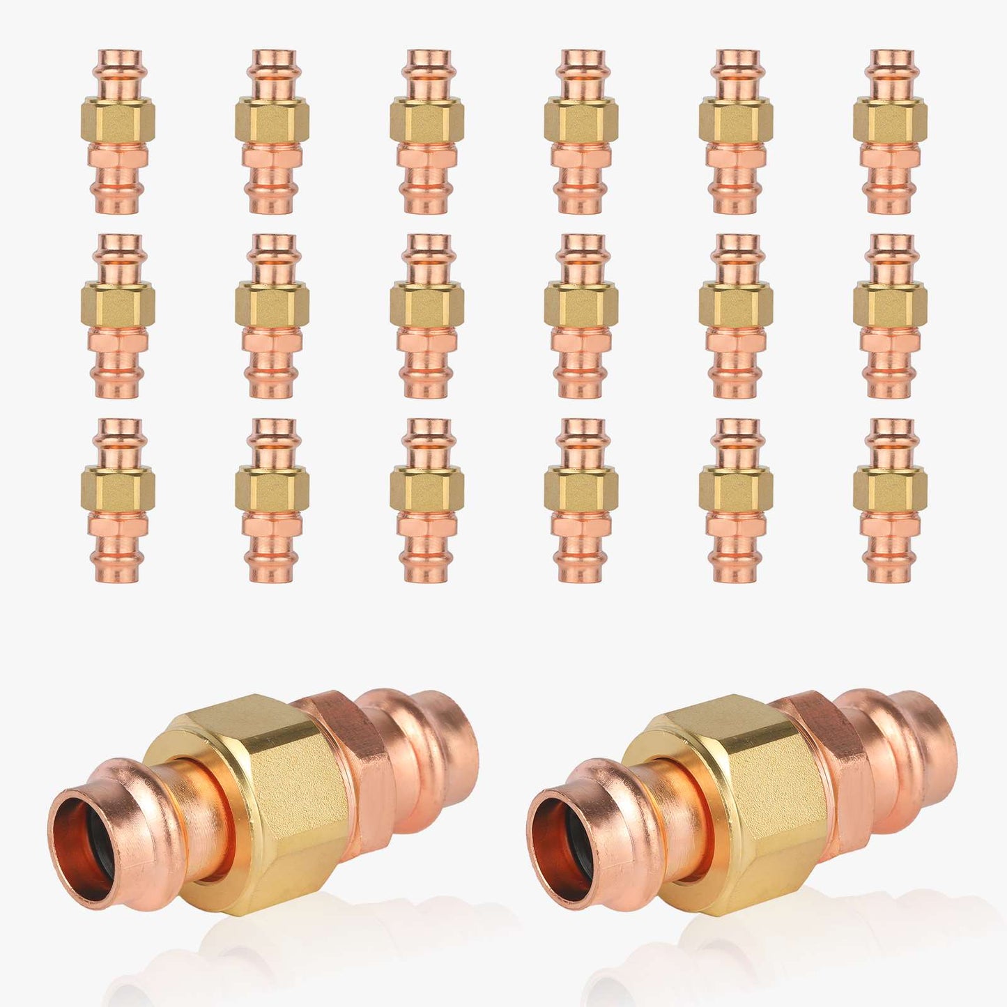 30 Pcs 1/2" Press Copper Union (Lead Free)