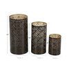 DecMode 3 Holder Dark Brown Metal Geometric Decorative Candle Lantern, Set of 3 EasyOptionXY LLC