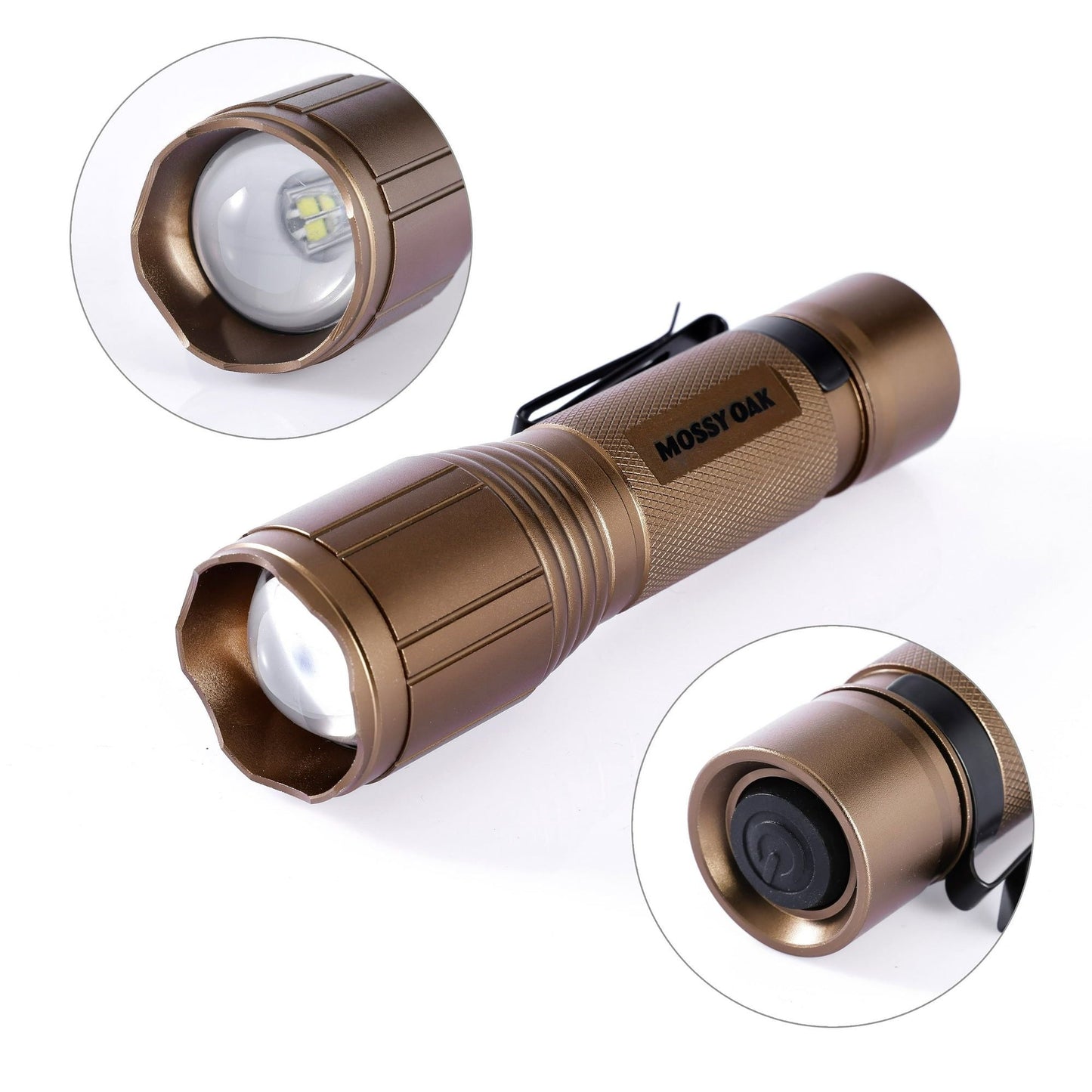 Mossy Oak Hunting LED Flashlight, UV Blood Tracker, IP54 Weatherproof, AAA Batteries Included EasyOptionXY LLC