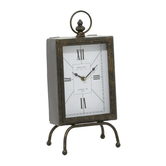 DecMode 14" Brass Metal Standing Stopwatch Clock EasyOptionXY LLC