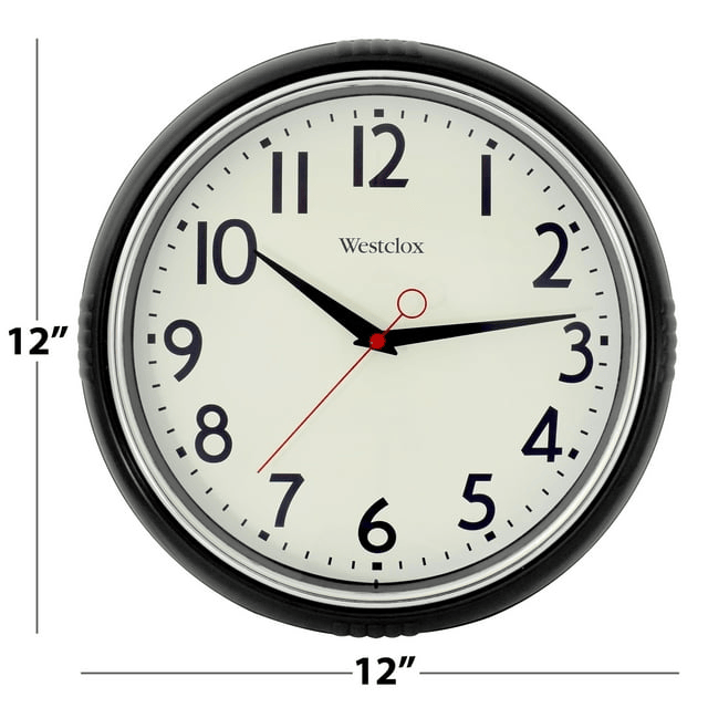 Westclox 12' Black Retro Analog Quartz Accurate Wall Clock with Easy-to-Read Dial. EasyOptionXY LLC