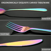 Lorena 20 Piece Silverware Flatware Cutlery Set, Stainless Steel Utensils Service for 4, Rainbow EasyOptionXY LLC