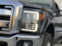 AlphaRex 11-16 Ford Super Duty LUXX-Series LED Projector Headlights Alpha-Black OffRoadUSA.com
