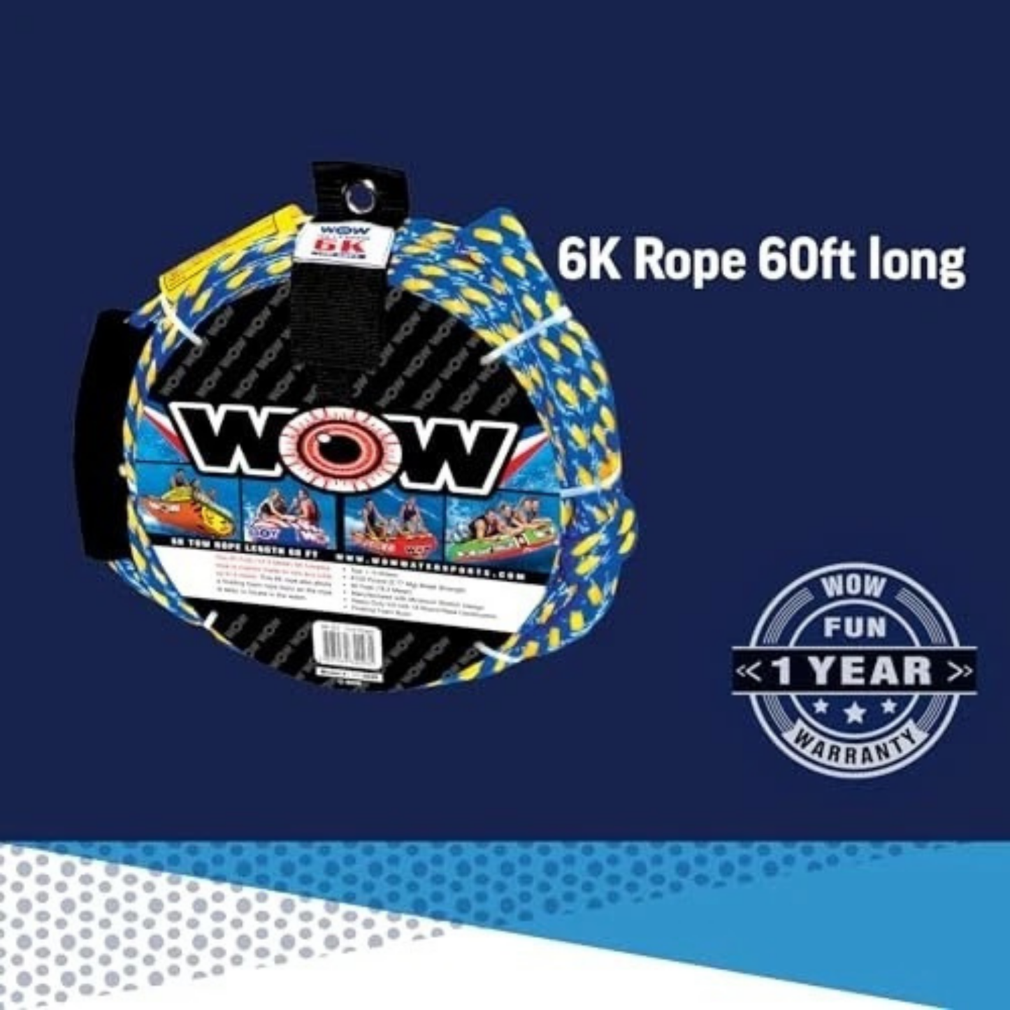 WOW Sports 6K 60' Tow Rope (11-3020)