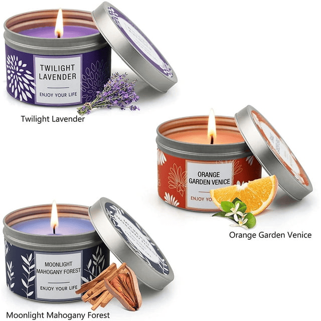 SONSIEN 3 Pack Scented Candles for Home Scented, Fragrance Long Lasting Soy Candles, Aromatherapy Candle Gifts for Women, Birthday, Christmas EasyOptionXY LLC