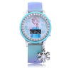 Disney Frozen Girls Flashing LCD Blue Ombre Silicone Watch, Bracelet and Hair Accessory 3 Piece Set EasyOptionXY LLC