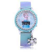 Disney Frozen Girls Flashing LCD Blue Ombre Silicone Watch, Bracelet and Hair Accessory 3 Piece Set EasyOptionXY LLC