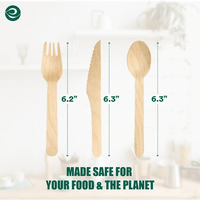 ECO SOUL 100% Compostable Cutlery 350 Count Disposable Wooden Cutlery Set I 100% Natural, Sturdy, Eco-Friendly, Utensils Set I Biodegradable (150 Fork, 100 Spoon, 100 Knife) EasyOptionXY LLC