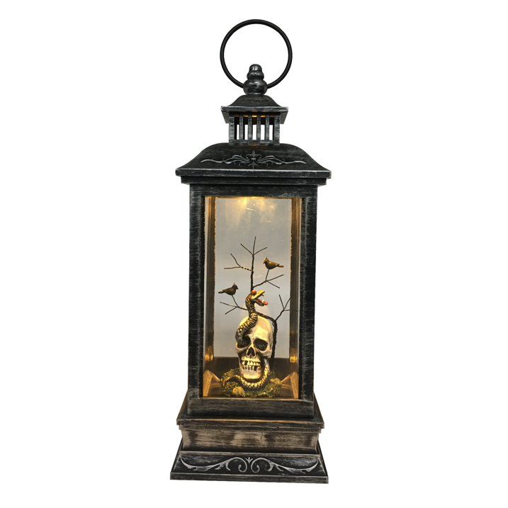 11" LED Lighted Halloween Lantern with a White Skull Head EasyOptionXY LLC