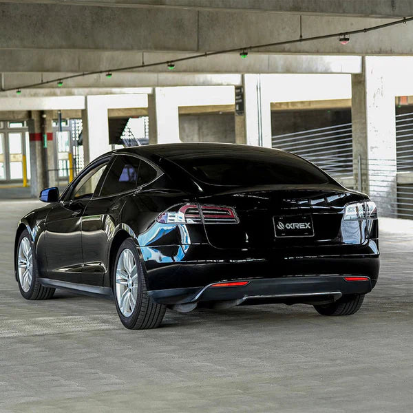 AlphaRex 12-21 Tesla Model S LUXX-Series LED Tail Lights Black Smoke (With Black Trunk Center Piece Replacement)