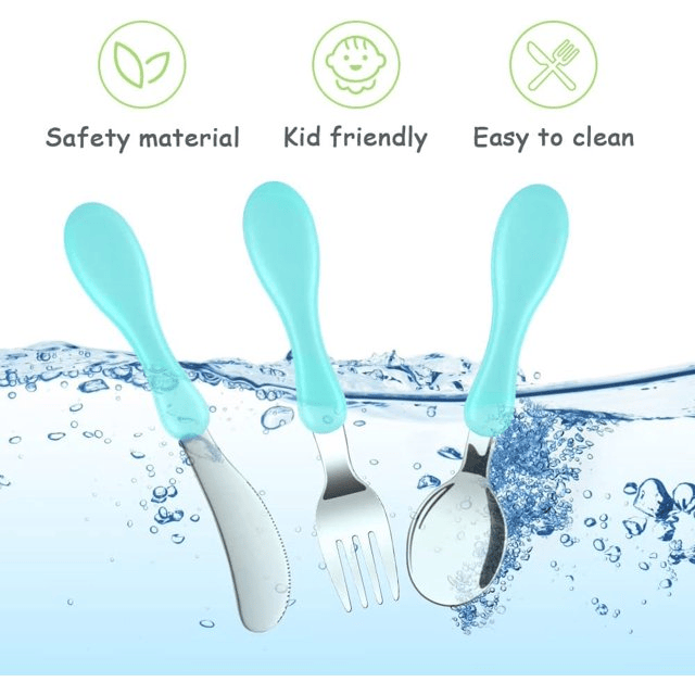Freaki 6PCS Toddler Utensils Set, Toddler Utensils Stainless Steel Fork, Spoon and Knife Set with Silicone Holding Design, Children's Flatware Set, BPA Free, Dishwasher Safe EasyOptionXY LLC