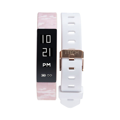 Itech Sport Unisex Adult Smartwatch Tracker with Interchangeable Strap, Blush Camo/White EasyOptionXY LLC