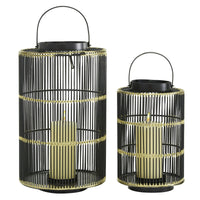 DecMode 2 Holder Black Metal Decorative Candle Lantern, Set of 2 EasyOptionXY LLC