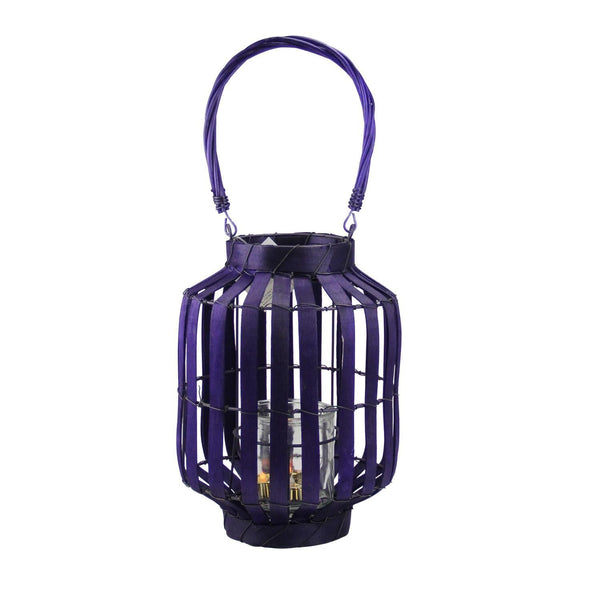 20" Tropicalia Deep Purple Cabana Tiki Bar Votive Candle Holder Lantern EasyOptionXY LLC
