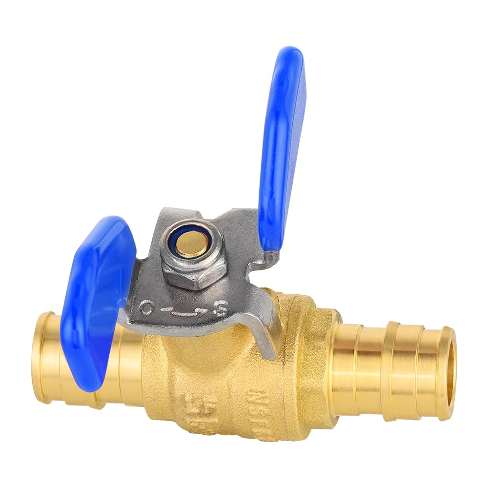 10 Pcs 1/2" PEX-A Expansion Butterfly Ball Valve, Blue (Lead Free)