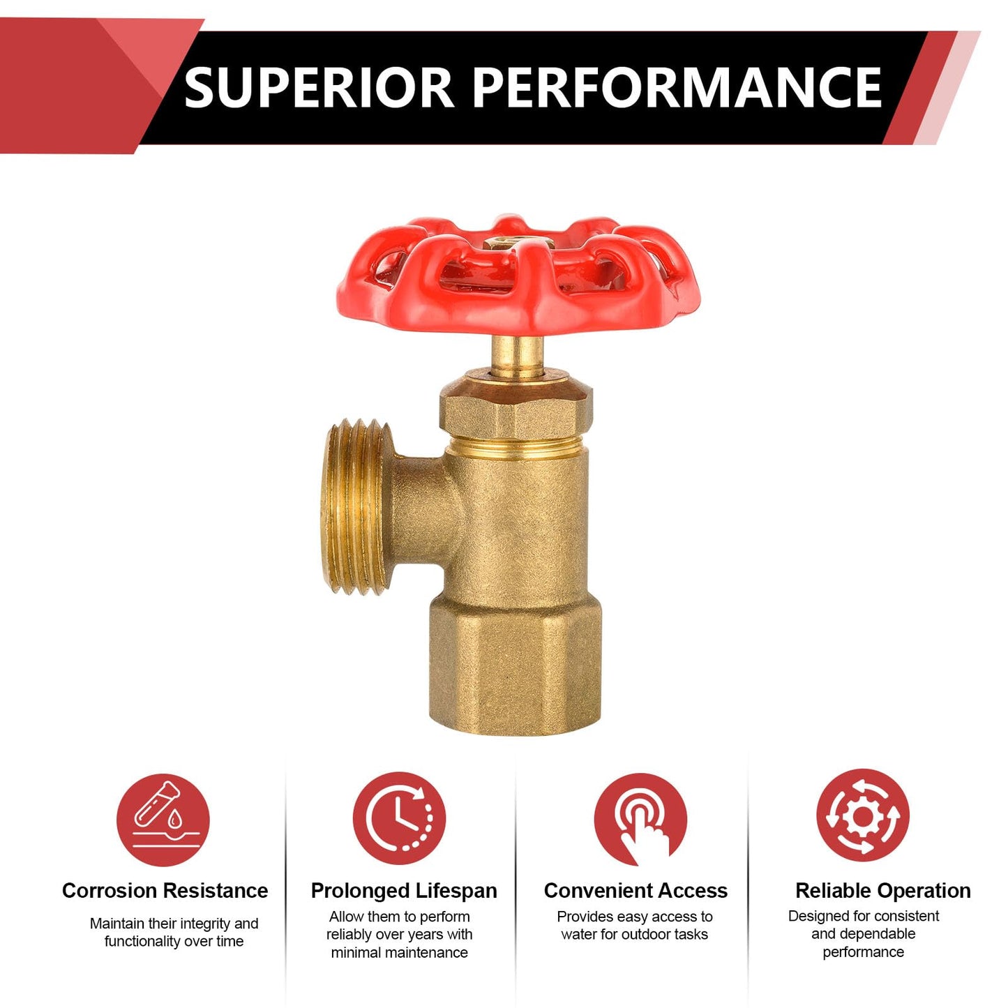1/2" FIP x 3/4" MHT Boiler Drain Valve, Multi-Turn
