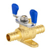1/2" PEX Crimp Drop Ear Butterfly Ball Valve, Blue (Lead Free) Plumbingsell