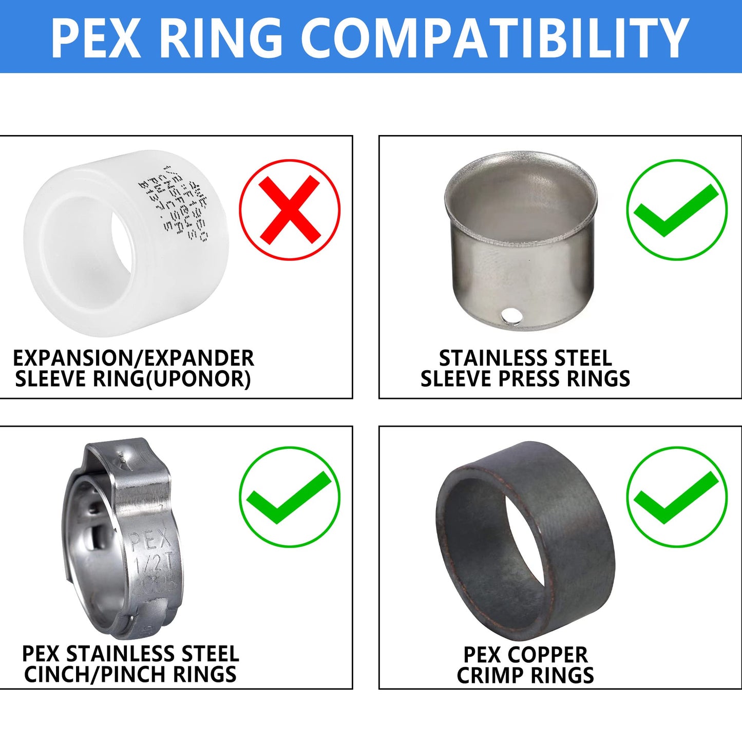 PEX-B Crimp 1/2" PPSU Tee