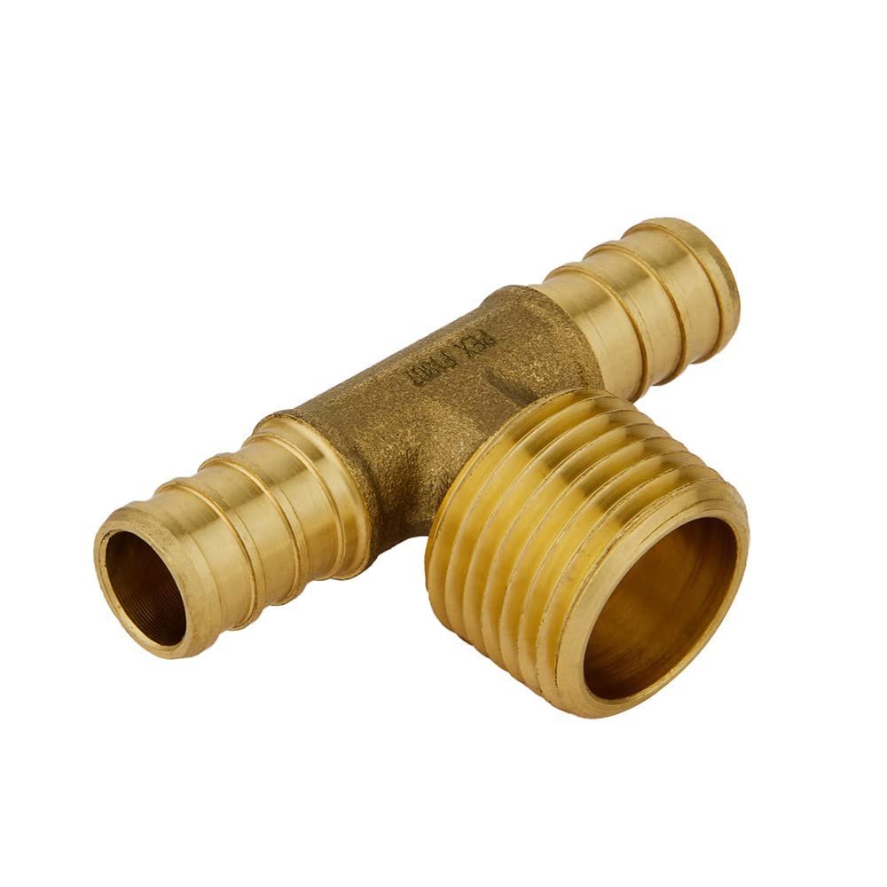 30 Pcs PEX-B Crimp Male Tee 3/4" PEX x 3/4" PEX x 1/2" Male Tee (Lead Free)