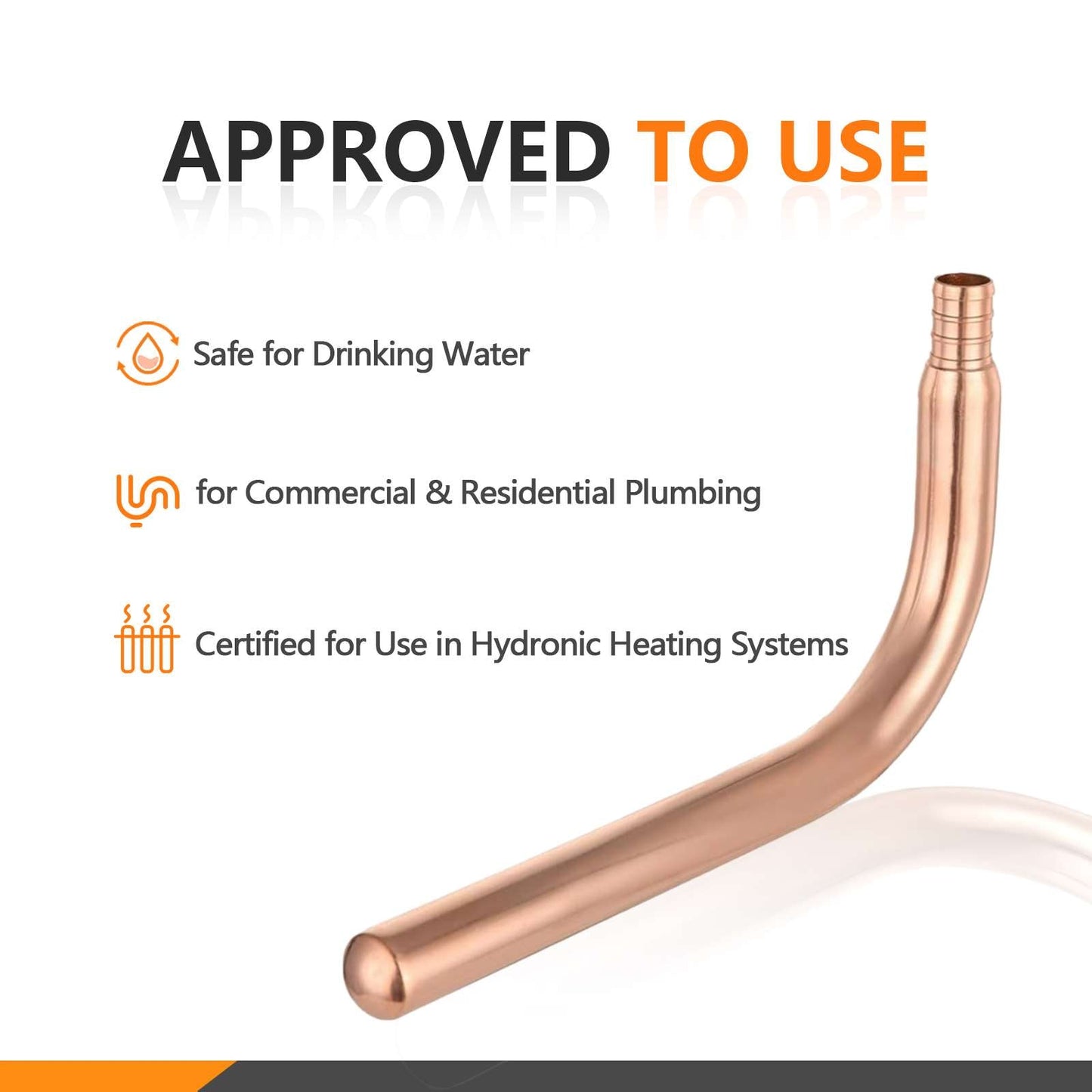 PEX Crimp 1/2" 6" Copper Stub