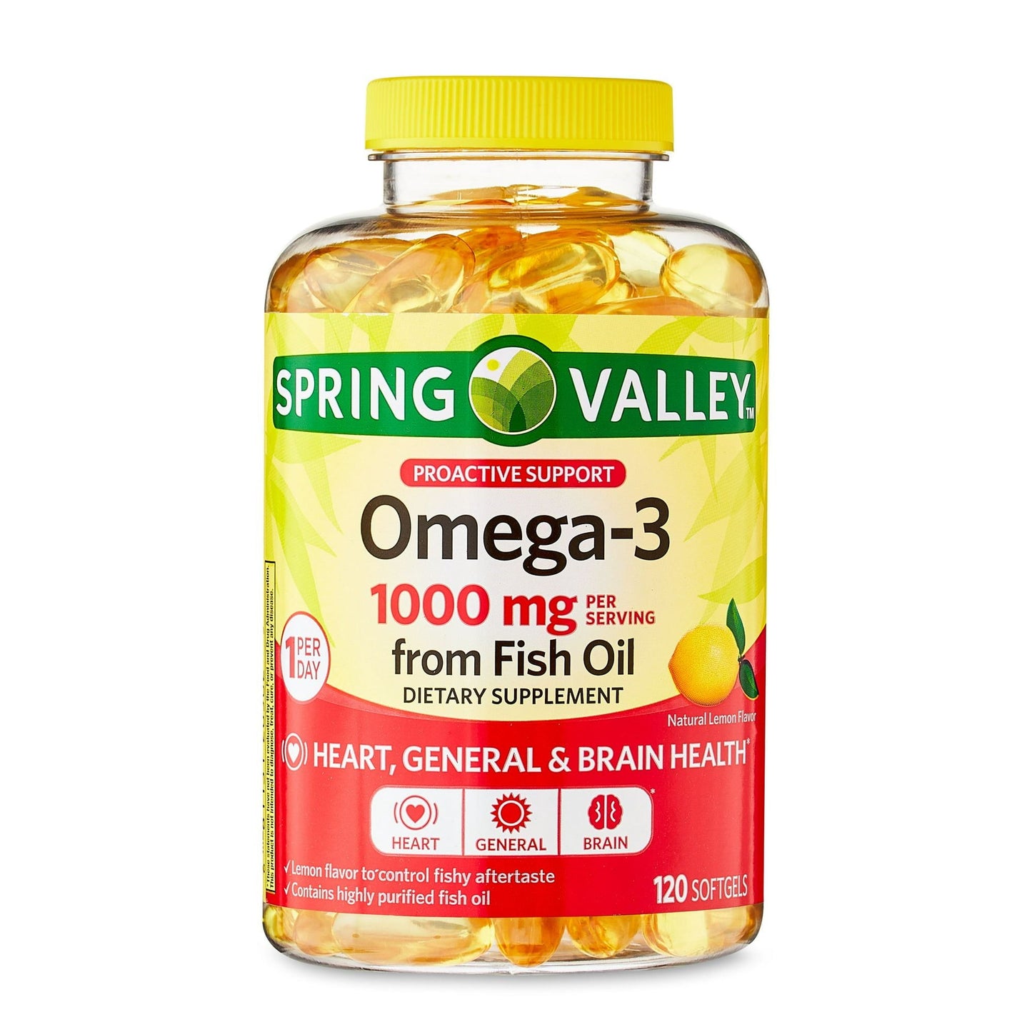 Spring Valley Omega-3 Fish Oil Soft Gels; 1000 mg; 120 Count EasyOptionXY LLC