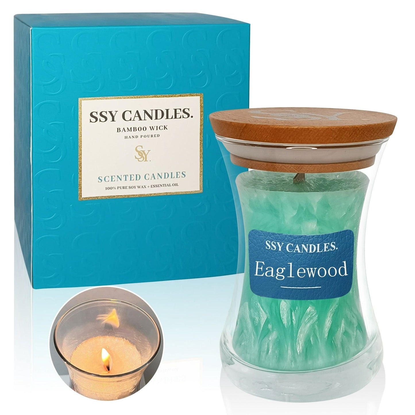 Agarwood Scented Candles for Home-Jar candles 3.5 oz -Burn Time 35 + H Wooden Wick Candle-Candles Gift for Women EasyOptionXY LLC