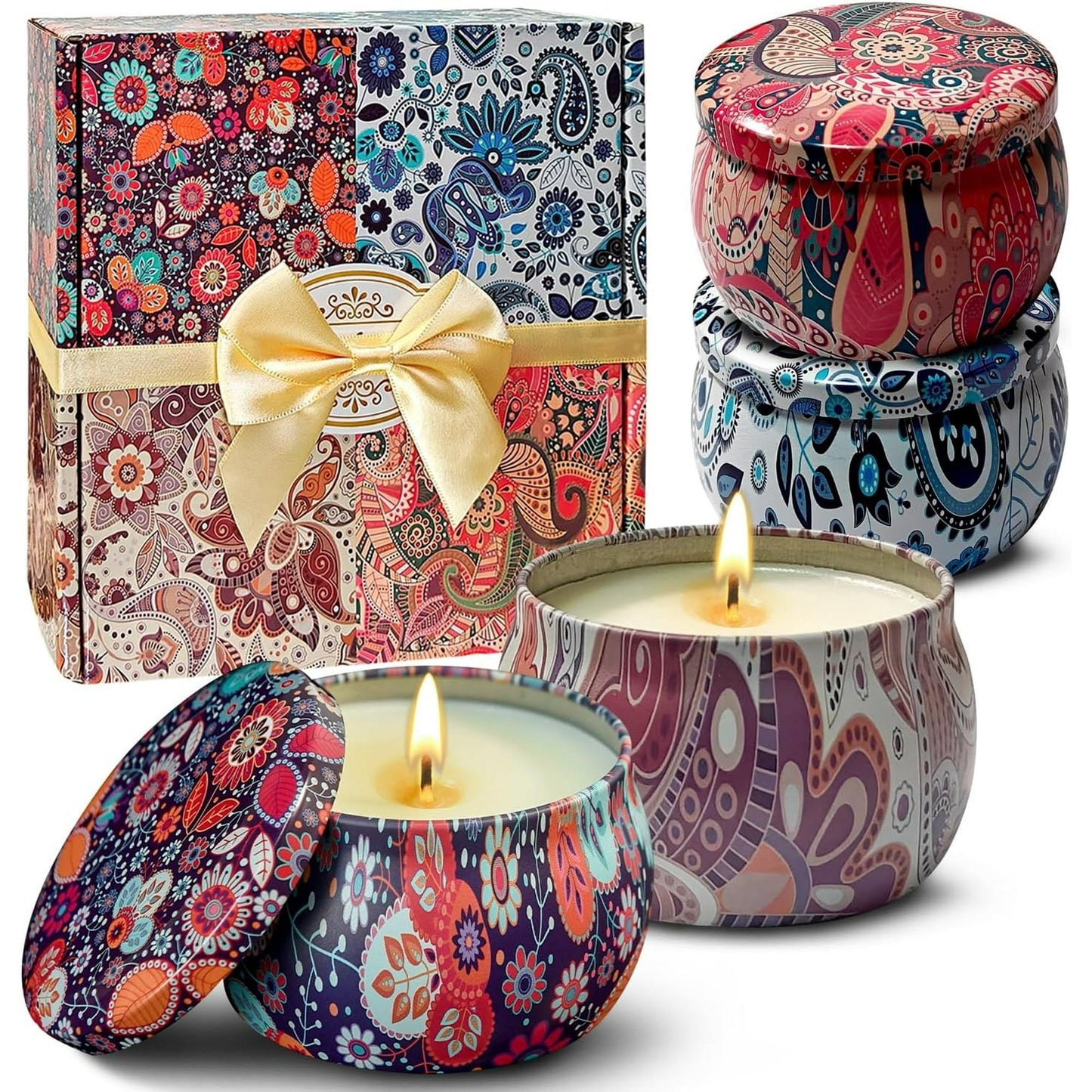 OSHINE 4-PACK Scented Candles Gift Set Aromatherapy Soy Candles 100% Natural Soy 4.4 oz Strongly Fragrance Stress Relief for Mother's Day,Valentine's Day,Wedding,Birthday,Party,Anniversary