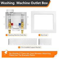 1/2" PEX Expansion (F1960) Inlet, Washing Machine Outlet Box, with Stainless Steel Water Hammer Arrestor Plumbingsell