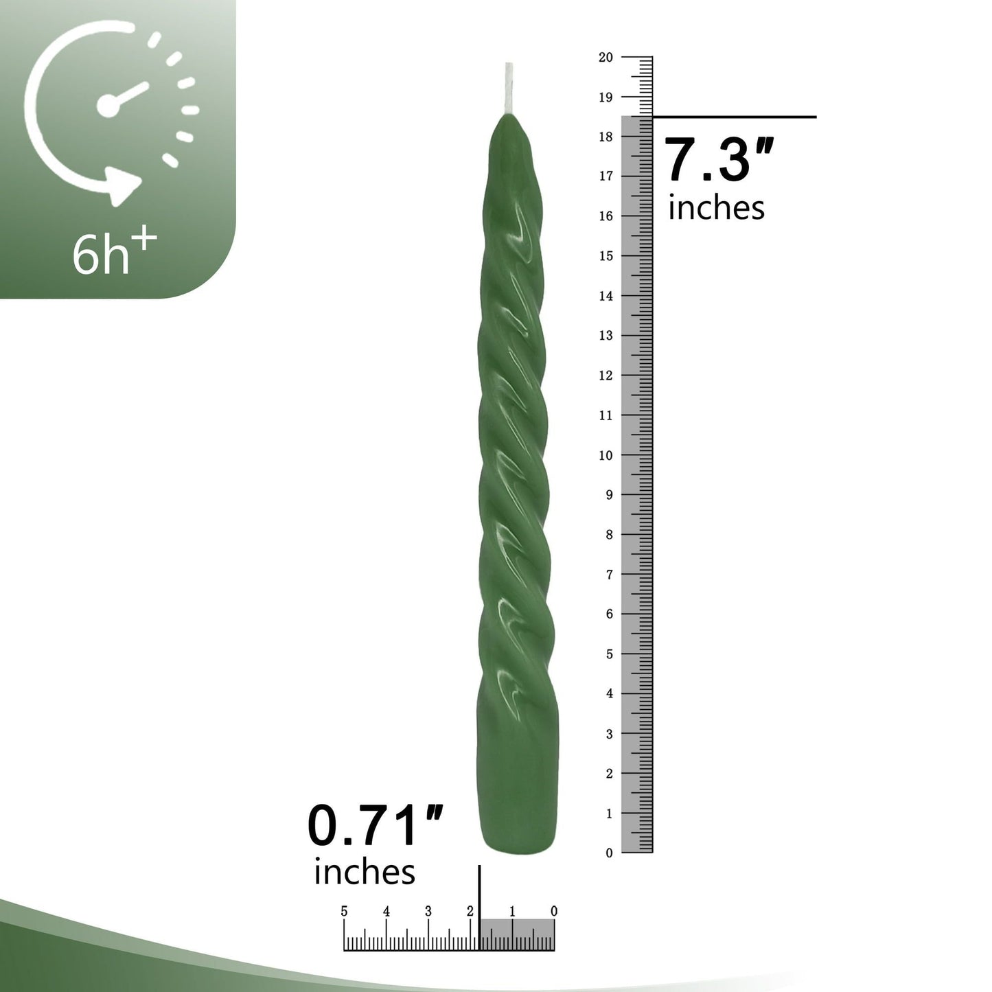 FCMSHAMD 7.3 inch Handmade Taper Candles Gradiented Green Candle Sticks Unscented Spiral Candles Sets for Home Decoration Wedding Party , Pack of 4 EasyOptionXY LLC
