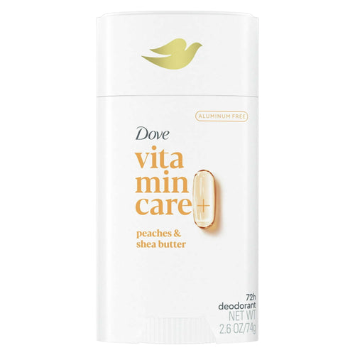 Dove VitaminCare+ No White Marks Women's Deodorant Stick Peaches & Shea Butter Aluminum Free, 2.6 oz EasyOptionXY LLC