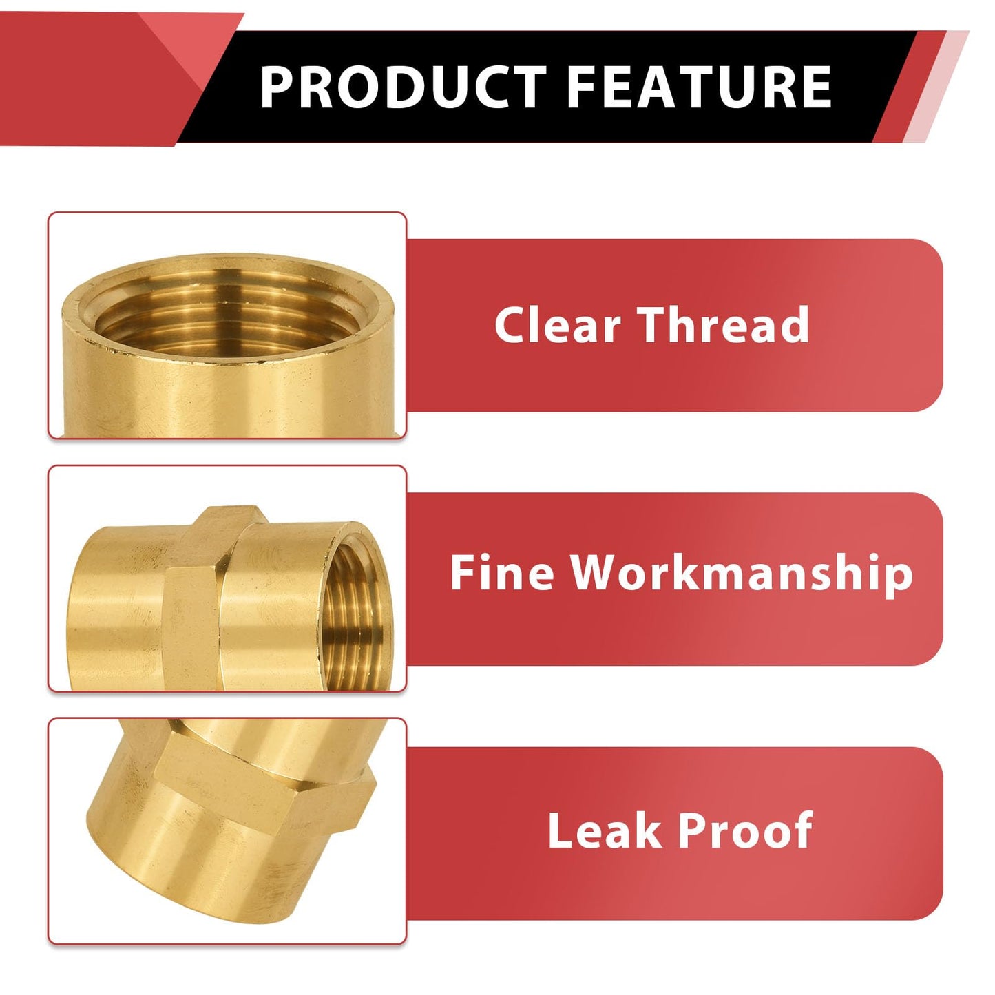 30 Pcs 3/8" Female NPT Brass Hex Connector