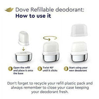 Dove Refillable Deodorant Starter Kit 0% Aluminum Sensitive Aluminum Free Deodorant 1.13 oz EasyOptionXY LLC