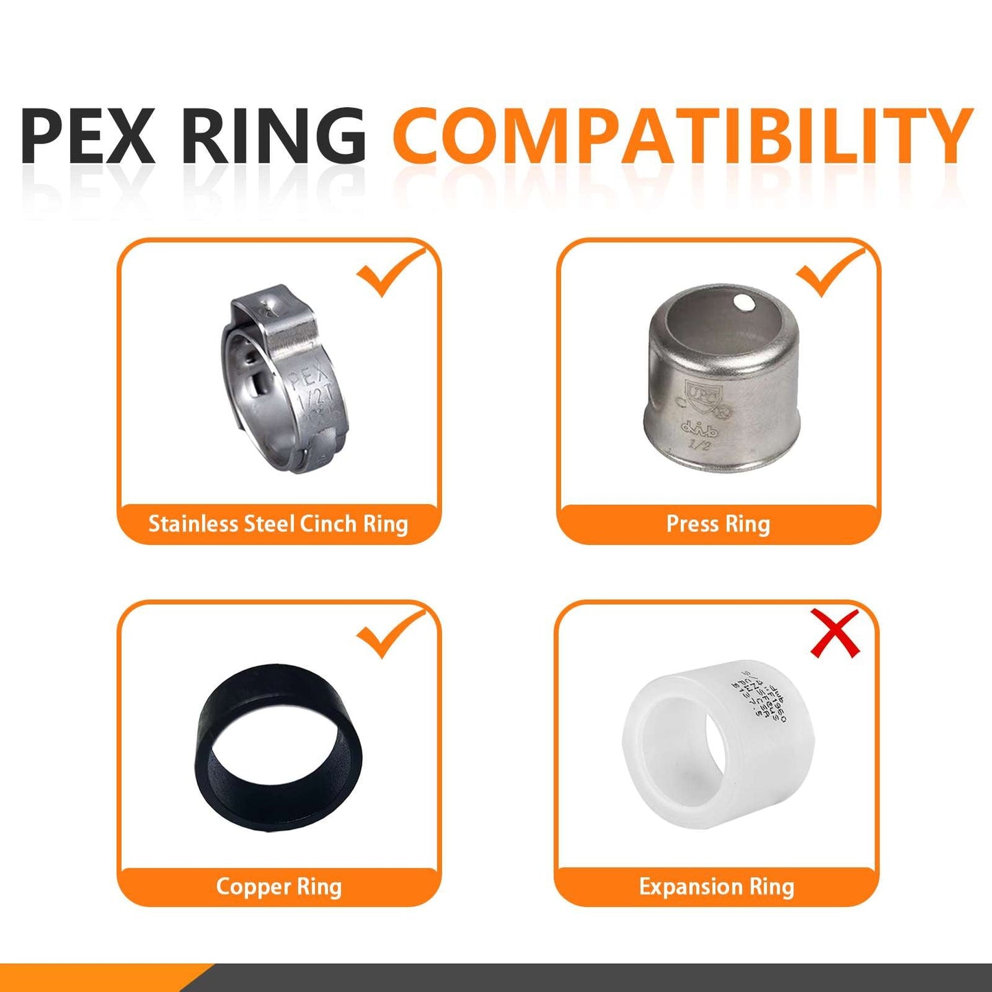PEX Crimp 1/2" 8" Copper Stub
