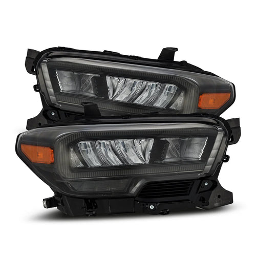 AlphaRex 16-23 Toyota Tacoma LUXX-Series LED Crystal Headlights Alpha-Black OffRoadUSA.com