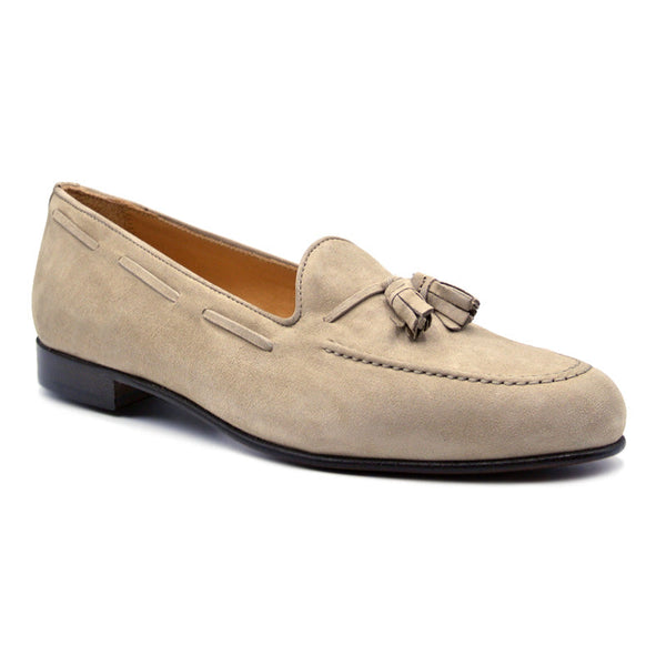 Zelli Italia 16-580-BON NAPLES Italian Kid Suede Tassel Loafer, Bone