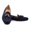 Zelli Italia 16-584-NVY NAPLES Italian Kid Suede with Embossed Crocodile Tassel