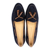 Zelli Italia 16-584-NVY NAPLES Italian Kid Suede with Embossed Crocodile Tassel