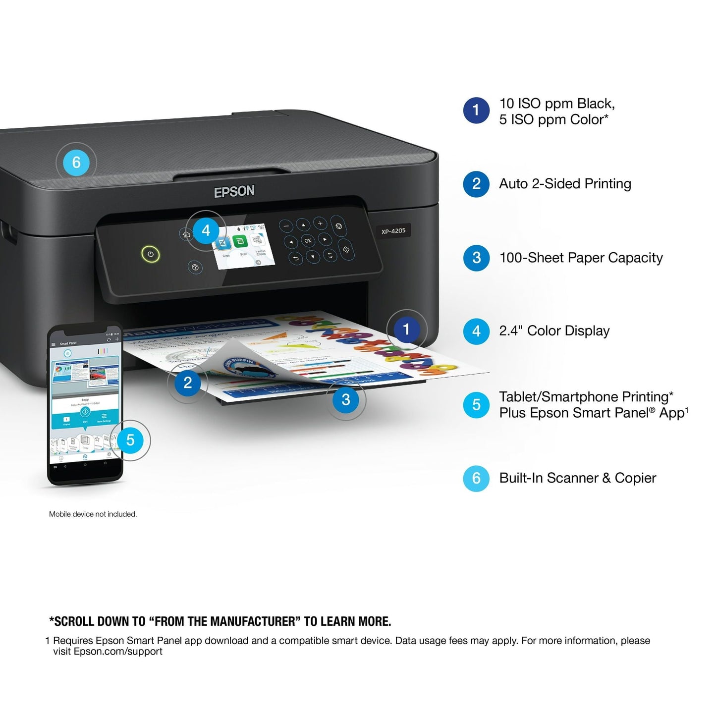 Epson Expression Home XP-4205 Wireless Color Printer with Scanner and Copier, Automatic 2-sided printing EasyOptionXY LLC
