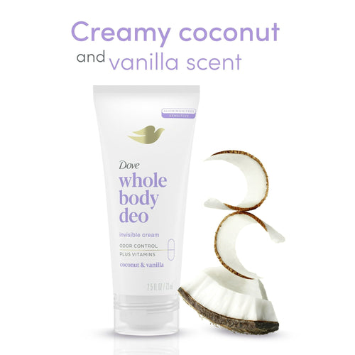 Dove Whole Body Women's Deodorant Invisible Cream Coconut & Vanilla Aluminum Free, 2.5 oz EasyOptionXY LLC