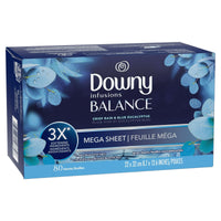 Downy Infusions Mega Dryer Sheets, BALANCE, Crisp Rain and Blue Eucalyptus, 80 Count EasyOptionXY LLC