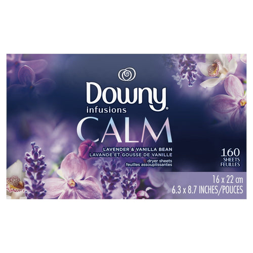 Downy Infusions Fabric Softener Dryer Sheets, Calm, Lavender & Vanilla Bean, 160 Ct EasyOptionXY LLC