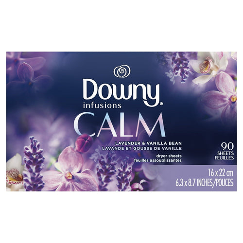 Downy Infusions Fabric Softener Dryer Sheets, Calm, Lavender & Vanilla Bean, 90 Count EasyOptionXY LLC