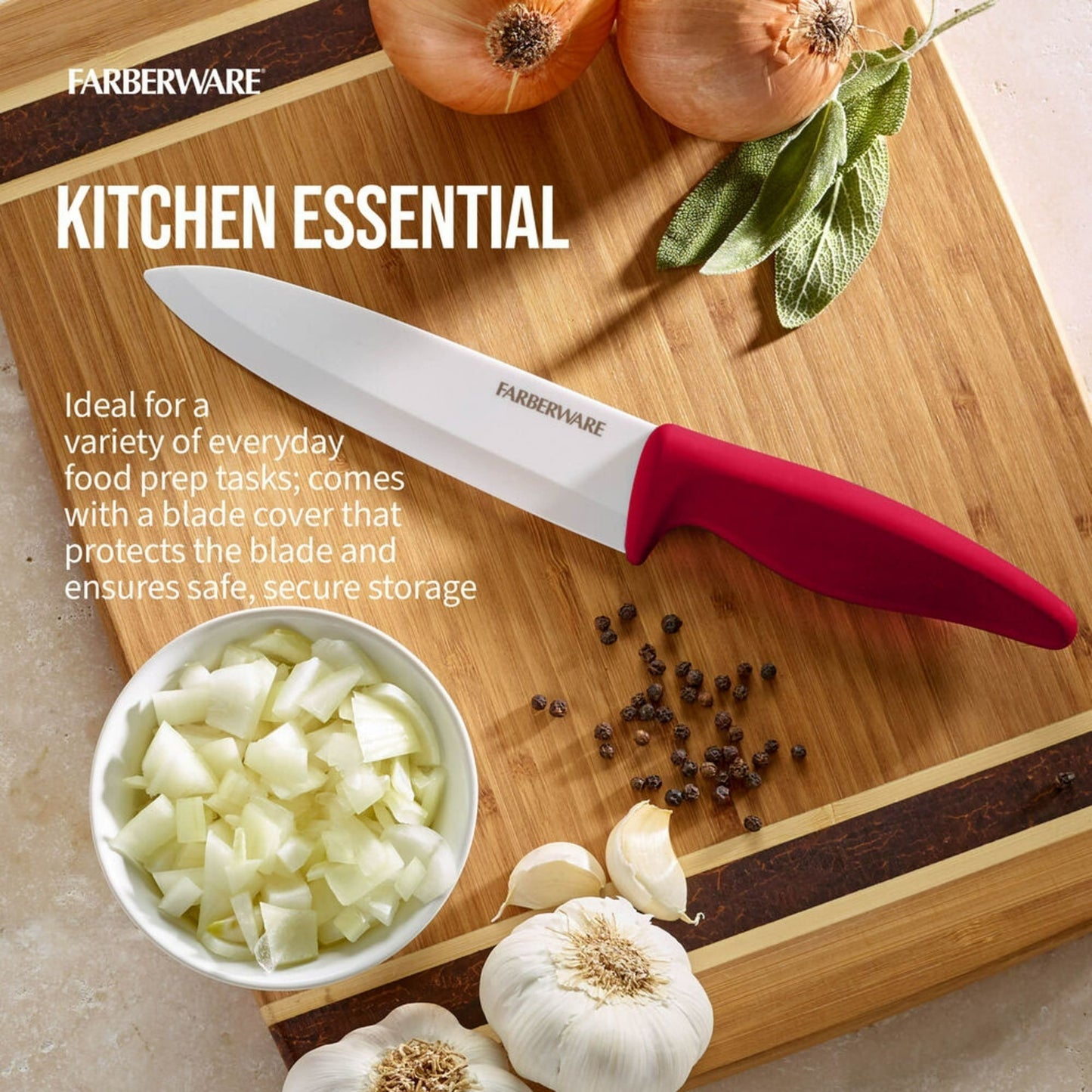 Farberware Professional 6-inch Ceramic Kitchen Chef Knife in Red EasyOptionXY LLC