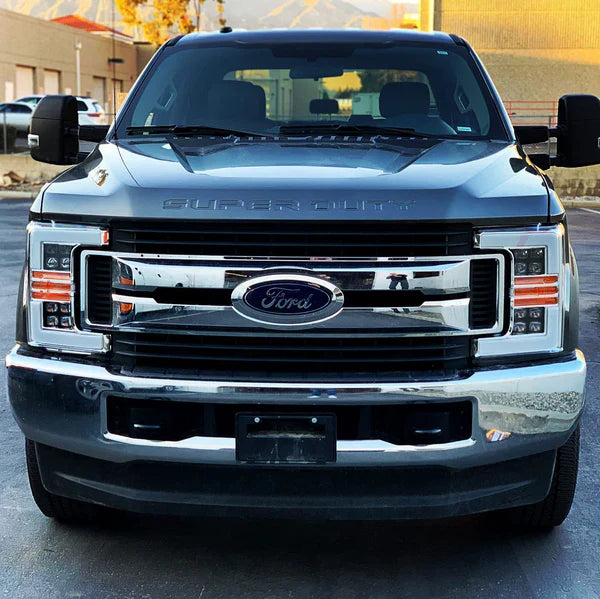 AlphaRex 17-19 Ford Super Duty NOVA-Series LED Projector Headlights Jet Black