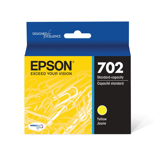 EPSON 702 DURABrite Ultra Ink Standard Capacity Yellow Cartridge (T702420-S) Works with WorkForce Pro WF-3720, WF-3730, WF-3733 EasyOptionXY LLC
