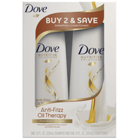 Dove Nutritive Solutions Shampoo and Conditioner Anti-Frizz Oil Therapy 12 oz, 2 count EasyOptionXY LLC