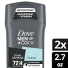 Dove Men+Care Stain Defense Men's Antiperspirant Deodorant Stick Clean, 2.7 oz Twin Pack EasyOptionXY LLC