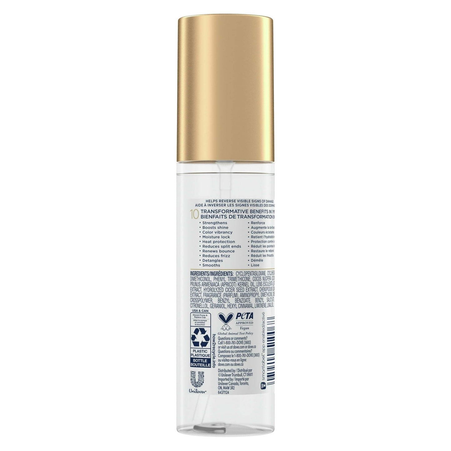 Dove Bond Shield 10-in-1 Women's Serum Nourishing Damaged Hair with Bio Protein Care, 3.3 oz EasyOptionXY LLC